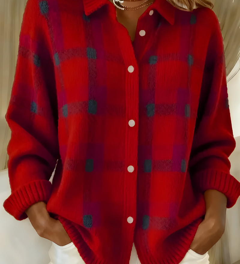 Tesa™ | Gilet en maille à carreaux