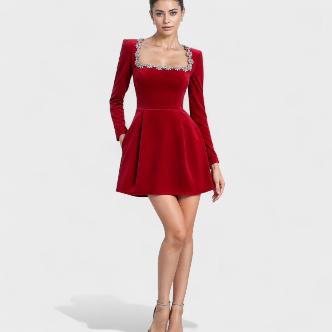 Robe courte en velours Vera