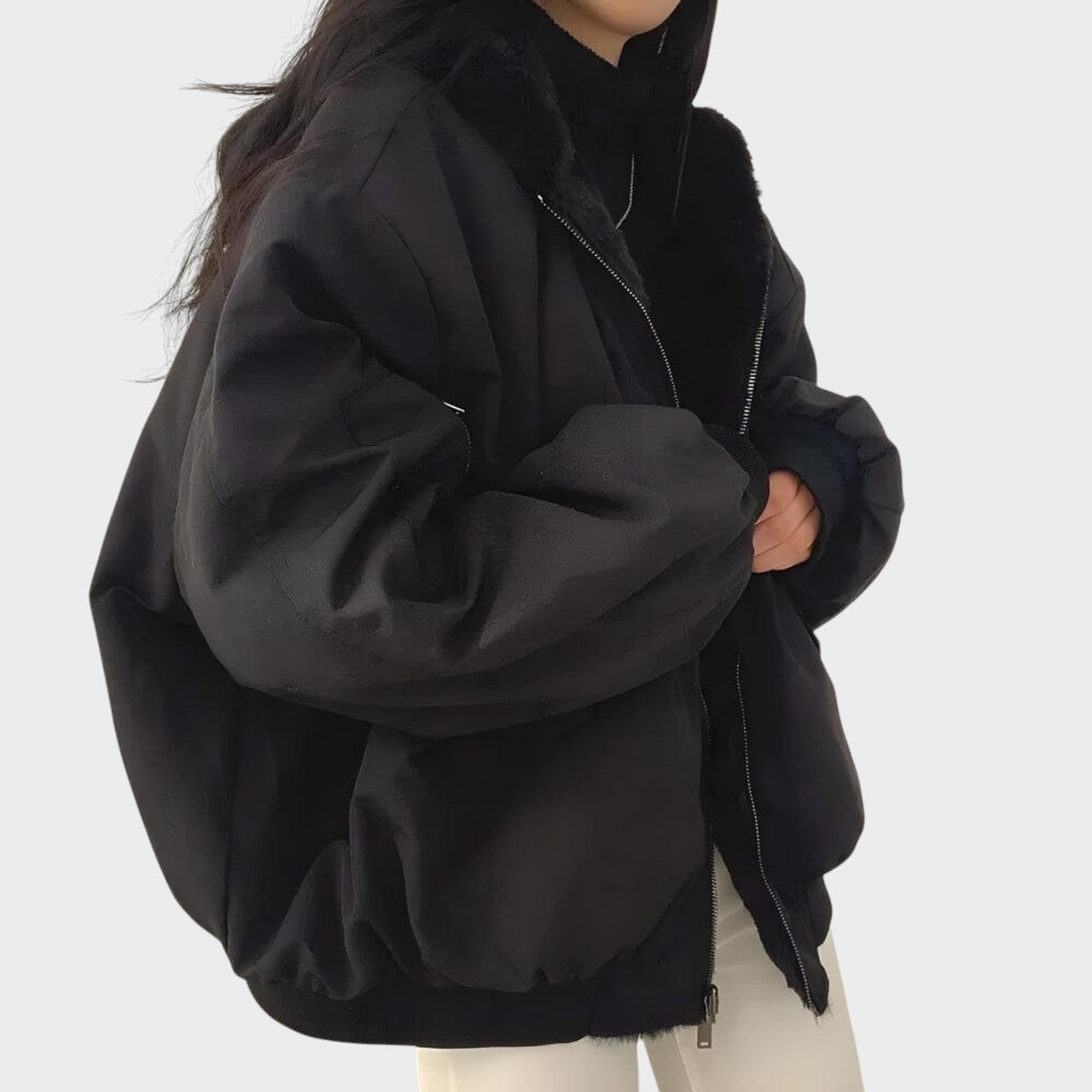 Raquel - Manteau à capuche réversible